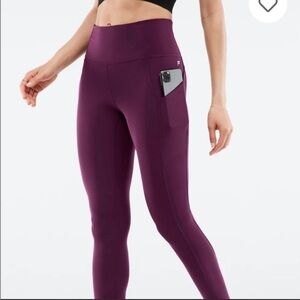 Fabletics Oasis Burgundy 7/8 Leggings - Size L​​​​